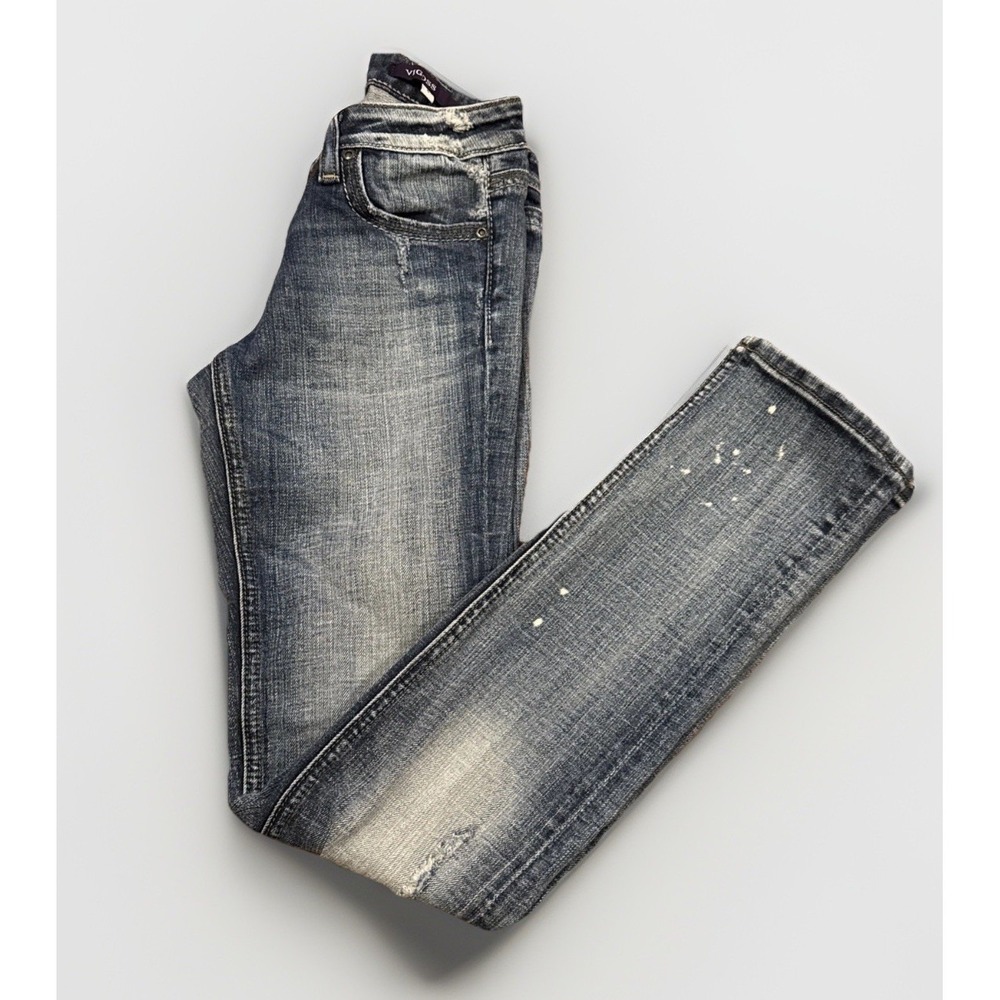 VIGOSS Jeans Women's Size 0‎ Blue Bootcut Distressed Low Rise W28 L31